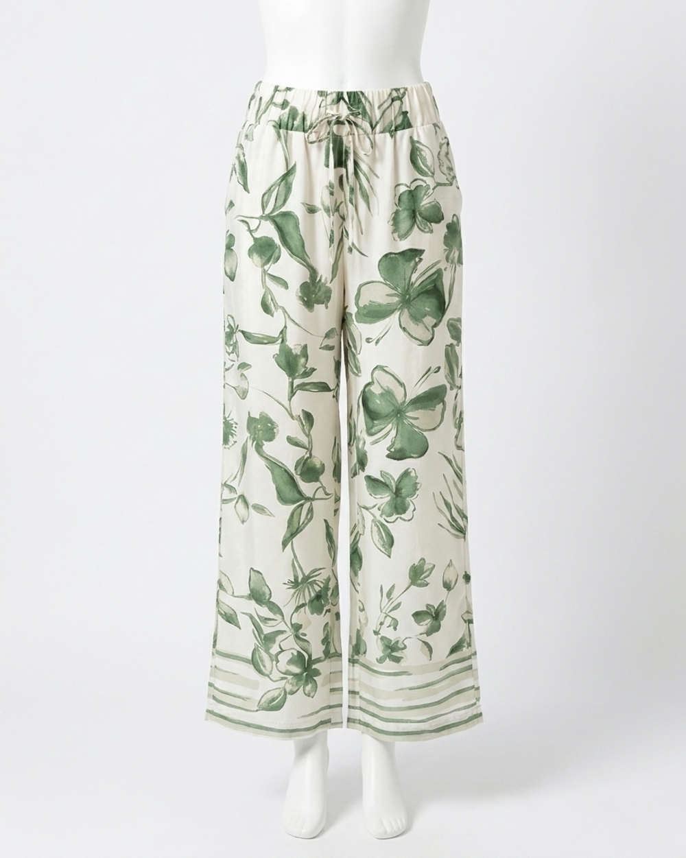 NEW GLAM wide leg pull on pants in green